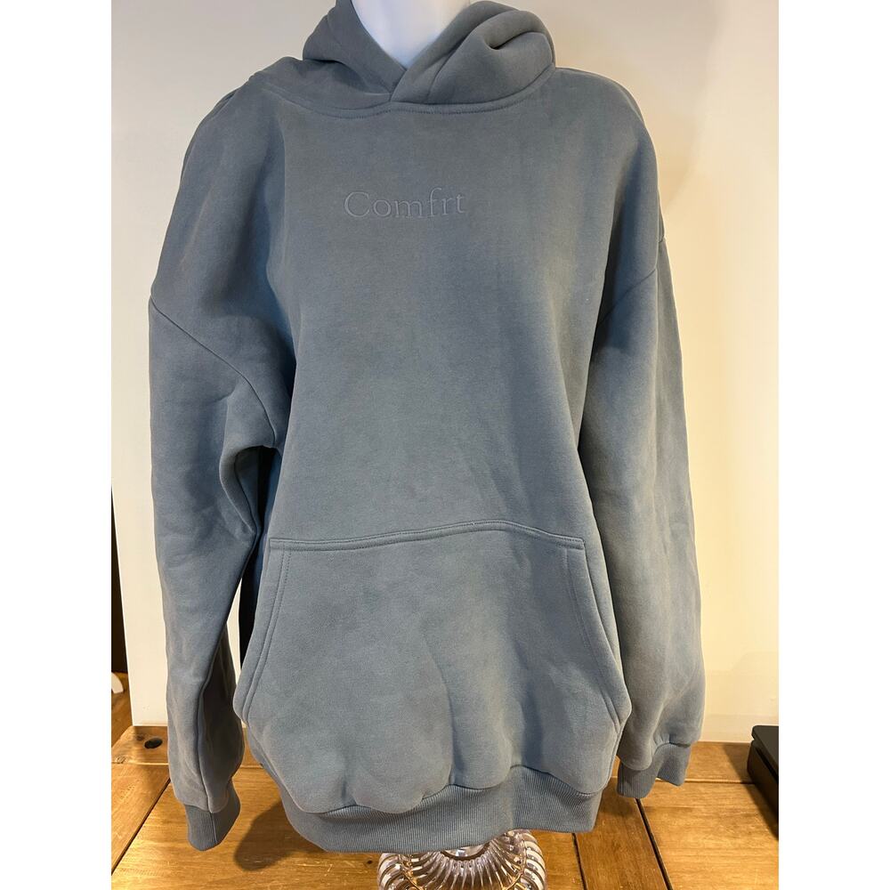 COMFRT M Slate Blu Soft Kangaroo Pocket Oversized Weighted Anti Anxiety Heavy - Picture 4 of 11